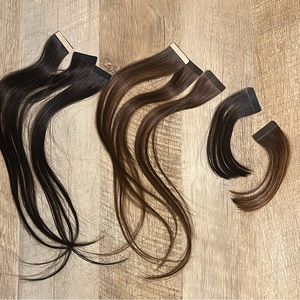 Human hair extensions, can be dyed, tape ins, fall colors